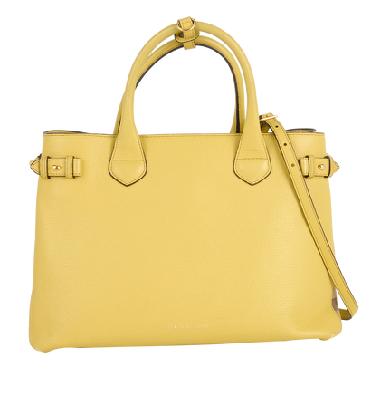 Banner Tote Bag, &pound;375, Handbags, Yellow, Leather, Front view